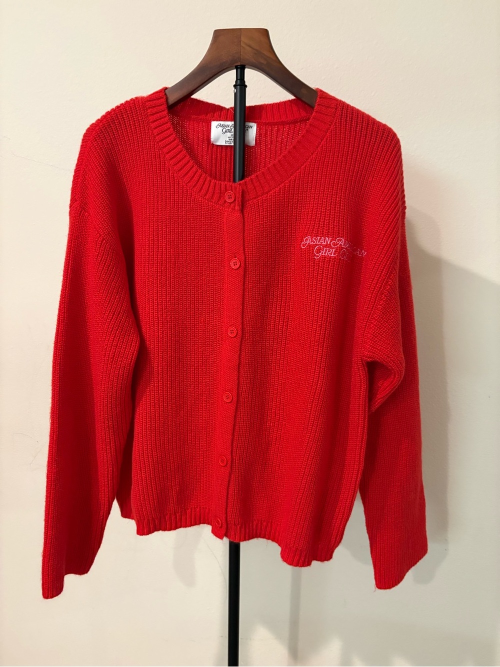 American Girl Red Button-Front Knit Cardigan S